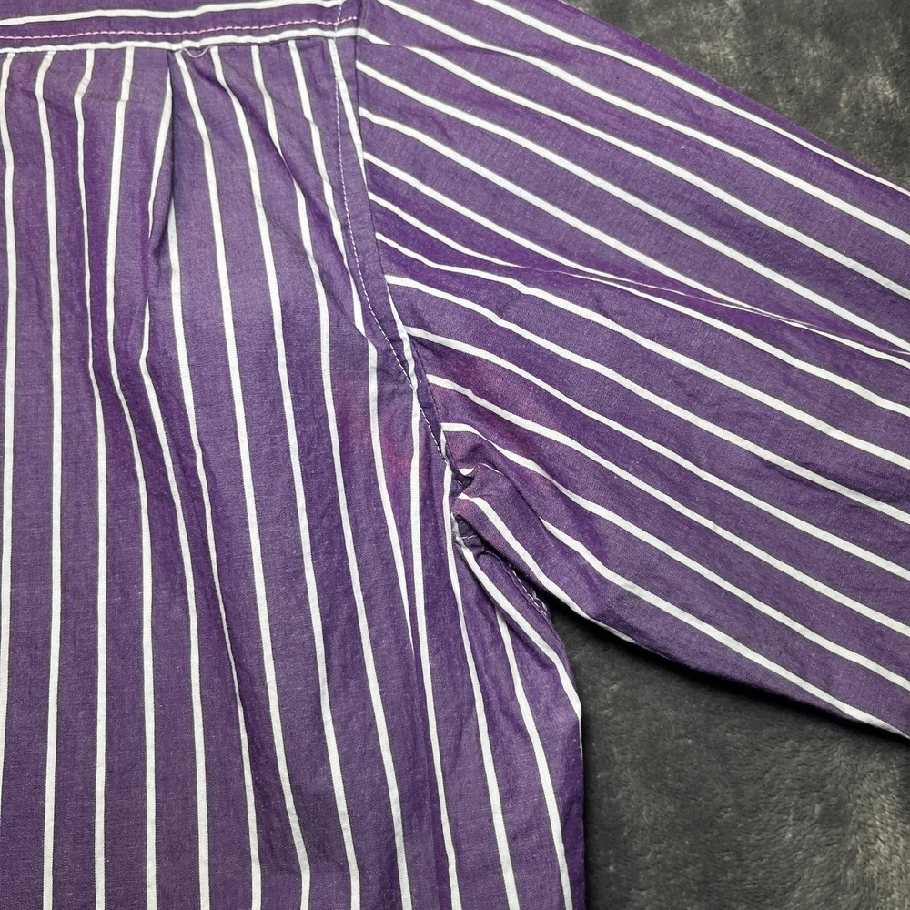 Descendant of Thieves Shirt Mens Large Purple Striped Long Sleeve Button Up - Picture 9 of 10